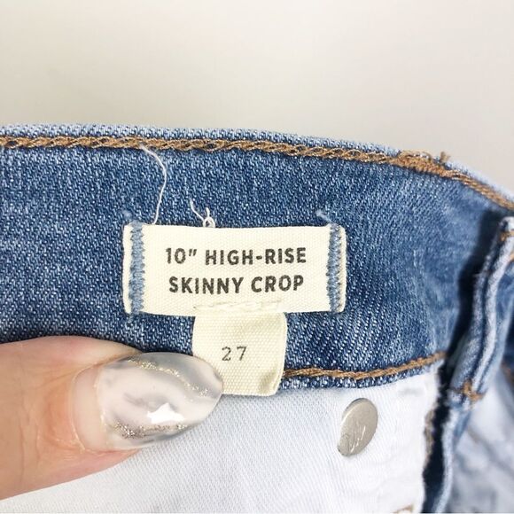 MADEWELL | 10” High Rise Skinny Crop Denim Jeans Medium Blue Women’s Size 27 (4) - Picture 12 of 15
